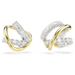 Hyperbola ear cuffs Mixed cuts, White, Mixed metal finish